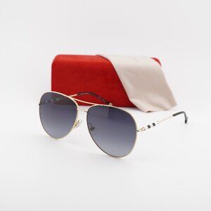 Carolina Herrera CH 0034/S 0J5G 9O Aviator Sunglasses - Gold/Grey